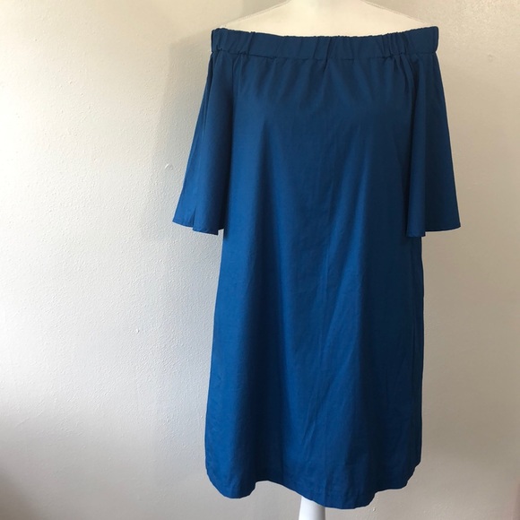 H&M Blue Off The Shoulder Dress - 6 - Picture 2 of 2